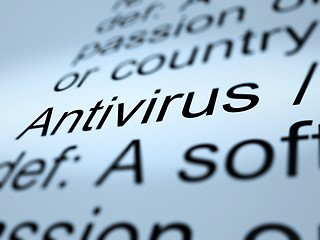 Image showing Antivirus Definition Closeup Showing Computer System Security