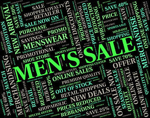 Image showing Mens Sale Indicates Reduction Closeout And Discounts