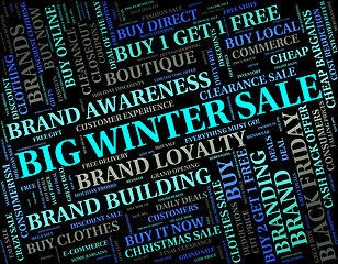 Image showing Big Winter Sale Shows Retail Season And Large