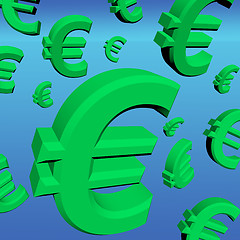 Image showing Euro Signs As Symbol For Money Or Wealth