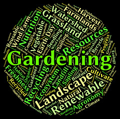 Image showing Gardening Word Represents Outdoors Outside And Planting