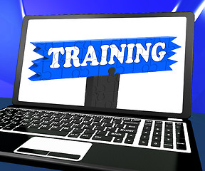 Image showing Training On Laptop Shows Coaching