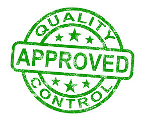 Image showing Quality Control Approved Stamp Shows Excellent Product