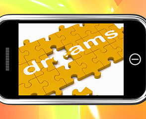 Image showing Dreams On Smartphone Showing Wishes
