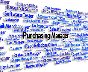 Image showing Purchasing Manager Indicates Word Client And Buy