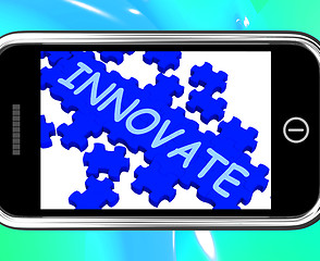 Image showing Innovate On Smartphone Shows Creativity