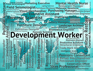 Image showing Development Worker Represents Blue Collar And Craftsman