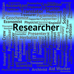 Image showing Researcher Job Shows Gathering Data And Analysis