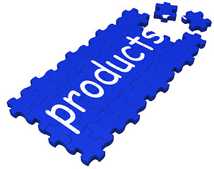 Image showing Products Puzzle Shows Shopping Or Merchandise
