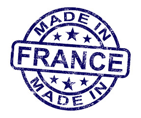 Image showing Made In France Stamp Shows French Product Or Produce