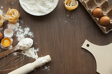 Image showing Delicious bake cuisine view from above.