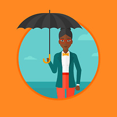 Image showing Business woman with umbrella vector illustration.