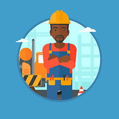 Image showing Confident builder with arms crossed.