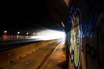 Image showing Dark unerground tunnel