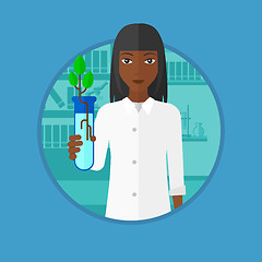 Image showing Scientist with test tube vector illustration.