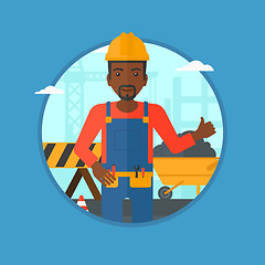 Image showing Builder giving thumb up vector illustration.