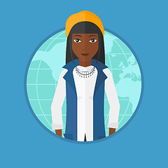 Image showing Business woman taking part in global business.