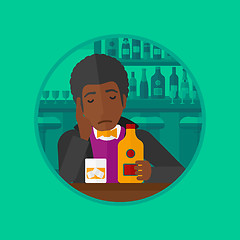 Image showing Sad man sitting at the bar vector illustration.