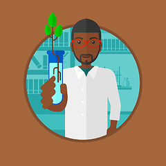 Image showing Scientist with test tube vector illustration.