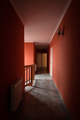 Image showing Modern hallway in red