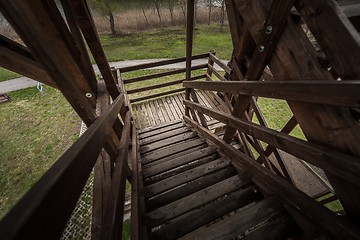 Image showing Woden staircase angle shot