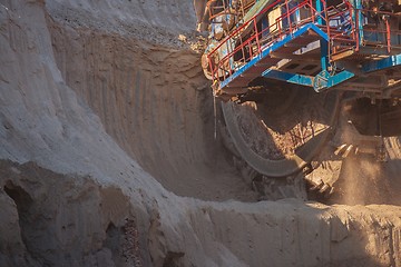 Image showing Large excavator machine in the mine