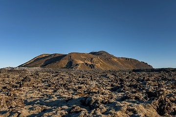 Image showing Iceland lava field at sunset