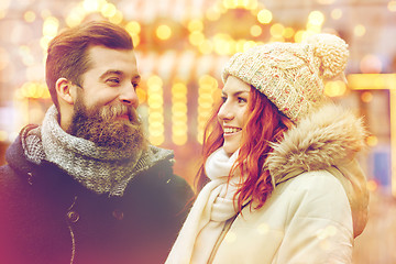 Image showing happy couple walking in old town