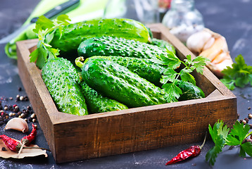 Image showing fresh cucumbers