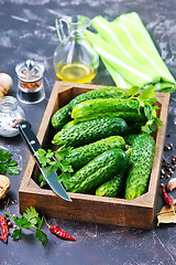 Image showing fresh cucumbers