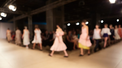 Image showing Fashion runway out of focus. The blur background