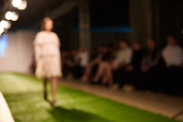 Image showing Fashion runway out of focus. The blur background