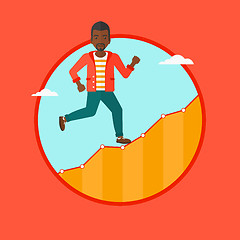 Image showing Businessman running upstairs vector illustration.