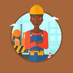 Image showing Confident builder with arms crossed.