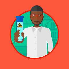 Image showing Scientist with test tube vector illustration.