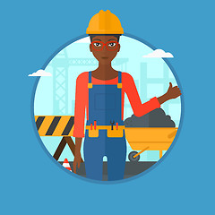 Image showing Builder giving thumb up vector illustration.