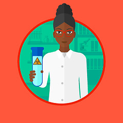 Image showing Scientist with test tube vector illustration.