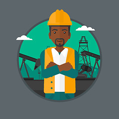 Image showing Cnfident oil worker vector illustration.