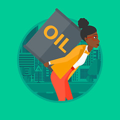 Image showing Woman with oil can vector illustration.