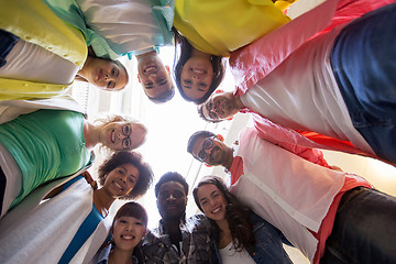 Image showing group of international students standing in circle