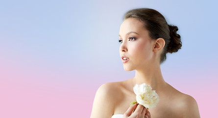 Image showing beautiful asian woman with flower and jewelry