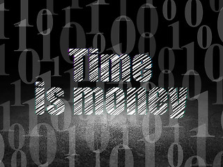 Image showing Finance concept: Time Is money in grunge dark room