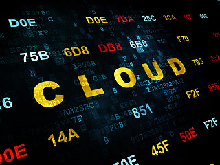 Image showing Cloud computing concept: Cloud on Digital background