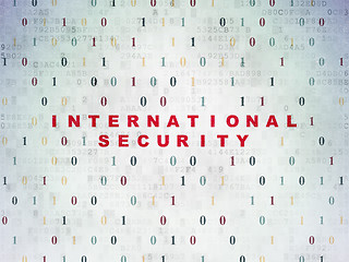 Image showing Protection concept: International Security on Digital Data Paper background