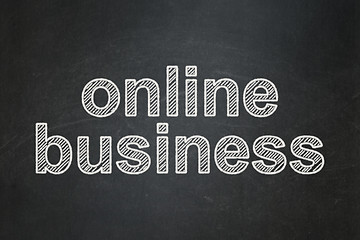 Image showing Business concept: Online Business on chalkboard background