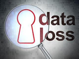 Image showing Data concept: Keyhole and Data Loss with optical glass