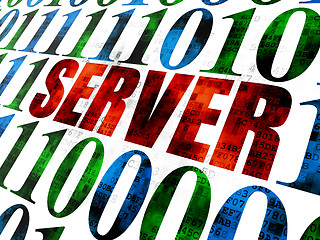 Image showing Web design concept: Server on Digital background