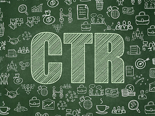 Image showing Business concept: CTR on School board background