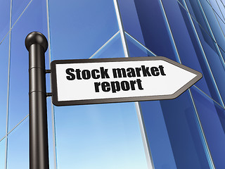 Image showing Money concept: sign Stock Market Report on Building background