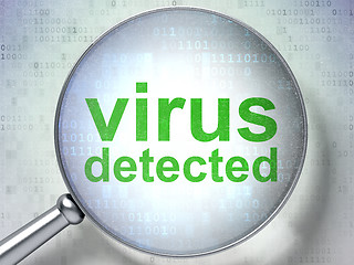 Image showing Security concept: Virus Detected with optical glass